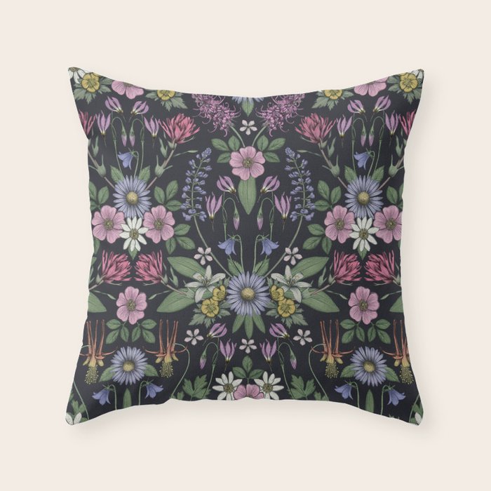 Mount Rainier Wildflowers Throw Pillow Gallery Image 6