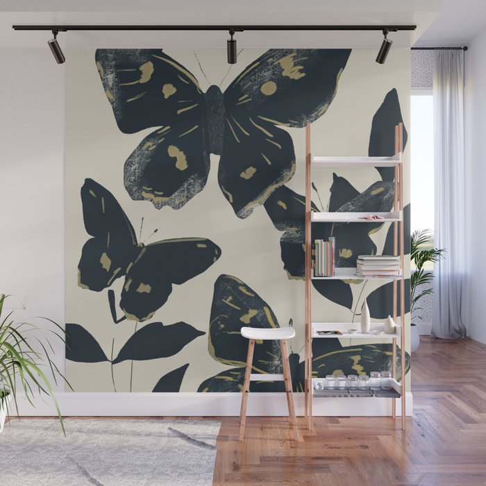 Black Butterflies Wall Mural Gallery Image 1