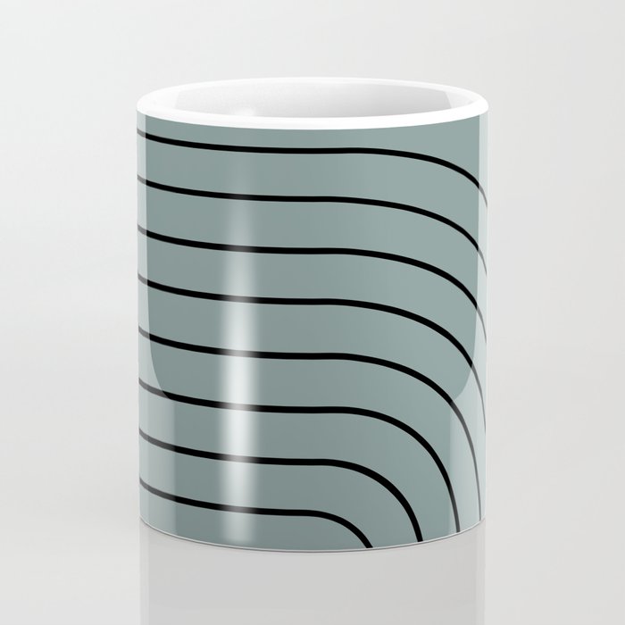 Minimal Arch XLV Neutral Teal Modern Geometric Lines Coffee Mug Gallery Image 4