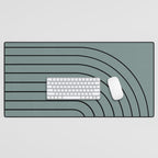 Minimal Arch XLV Neutral Teal Modern Geometric Lines Desk Mat Gallery Image 1