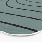Minimal Arch XLV Neutral Teal Modern Geometric Lines Bath Mat Gallery Image 3