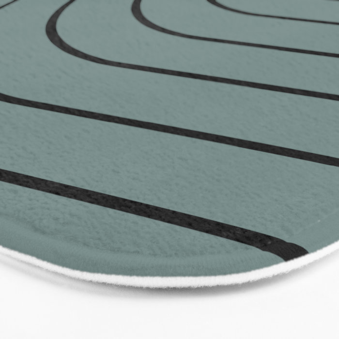 Minimal Arch XLV Neutral Teal Modern Geometric Lines Bath Mat Gallery Image 3
