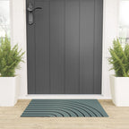 Minimal Arch XLV Neutral Teal Modern Geometric Lines Welcome Mat Gallery Image 3