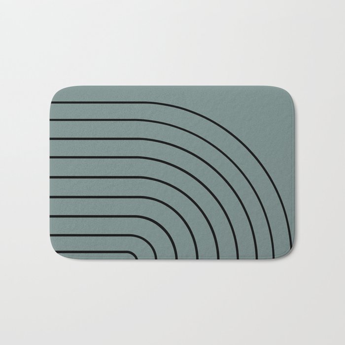 Minimal Arch XLV Neutral Teal Modern Geometric Lines Bath Mat Gallery Image 1