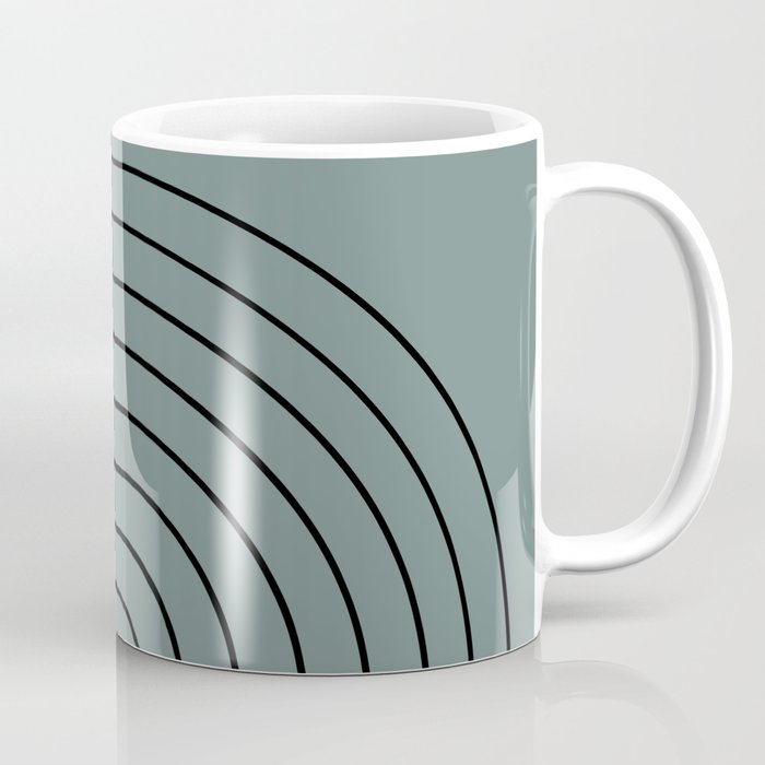 Minimal Arch XLV Neutral Teal Modern Geometric Lines Coffee Mug Gallery Image 1
