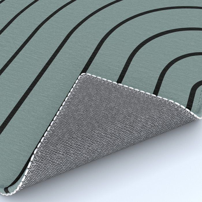 Minimal Arch XLV Neutral Teal Modern Geometric Lines Rug Gallery Image 4