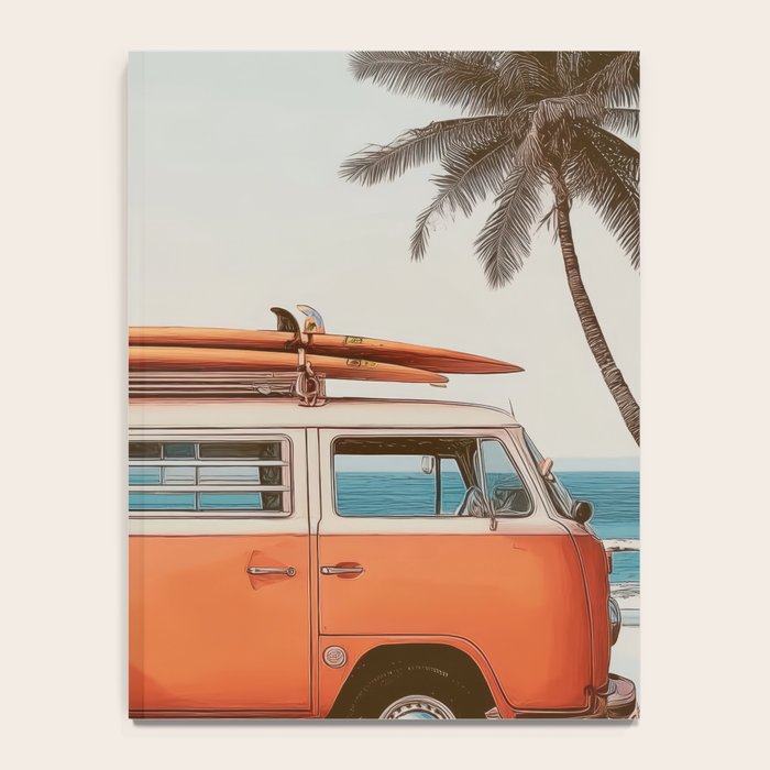 Surf Van I - Vintage Coastal Adventure Print Notebook Gallery Image 4