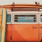 Surf Van I - Vintage Coastal Adventure Print Coffee Mug Gallery Image 2