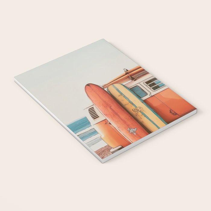 Surf Van I - Vintage Coastal Adventure Print Notebook Gallery Image 3