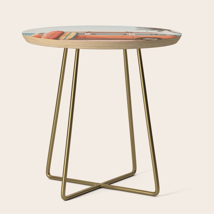 Surf Van I - Vintage Coastal Adventure Print Side Table Gallery Image 1
