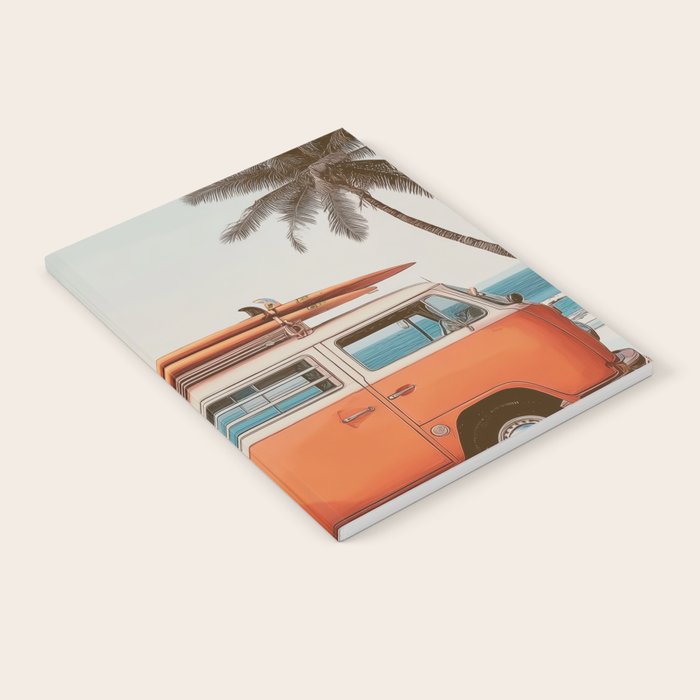 Surf Van I - Vintage Coastal Adventure Print Notebook Gallery Image 2