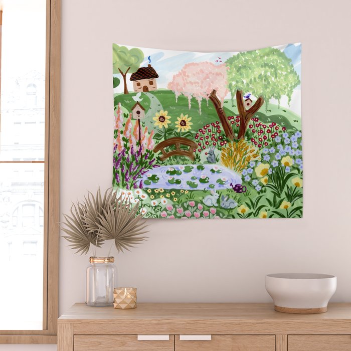 English Garden Wall Tapestry Gallery Image 2