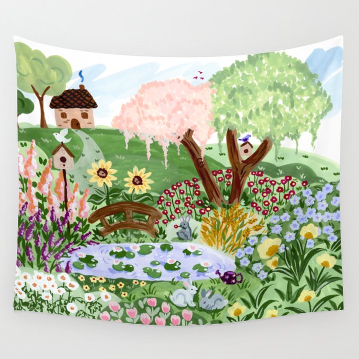 English Garden Wall Tapestry Gallery Image 1