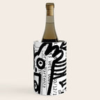 Creatures Graffiti Black and White on French Train Ticket Wine Chiller Gallery Image 3