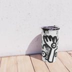 Creatures Graffiti Black and White on French Train Ticket Travel Mug Gallery Image 4