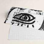 Creatures Graffiti Black and White on French Train Ticket Wrapping Paper Gallery Image 2