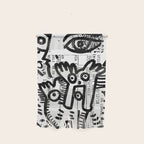 Creatures Graffiti Black and White on French Train Ticket Wall Hanging Gallery Image 1