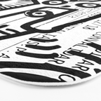 Creatures Graffiti Black and White on French Train Ticket Bath Mat Gallery Image 3