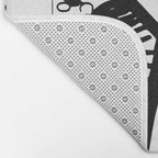 Creatures Graffiti Black and White on French Train Ticket Bath Mat Gallery Image 2