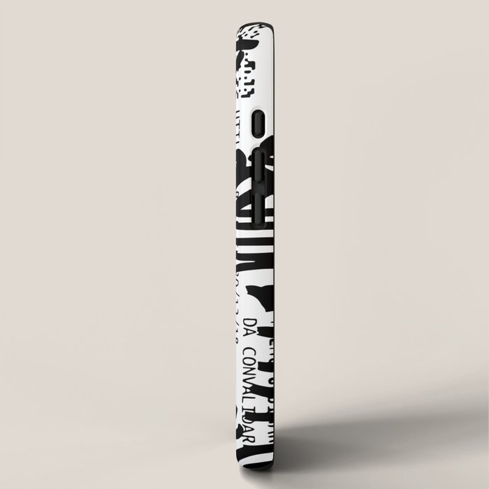Creatures Graffiti Black and White on French Train Ticket iPhone Case Gallery Image 2