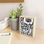 Creatures Graffiti Black and White on French Train Ticket Mini Art Print Gallery Image 2
