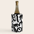 Creatures Graffiti Black and White on French Train Ticket Wine Chiller Gallery Image 2