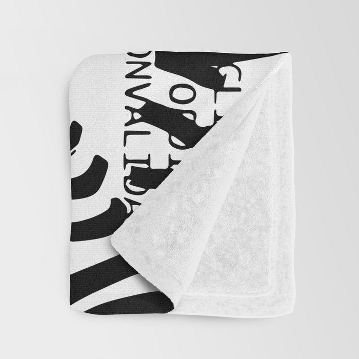 Creatures Graffiti Black and White on French Train Ticket Throw Blanket Gallery Image 3