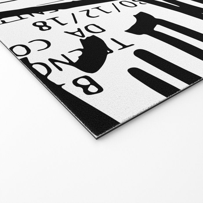 Creatures Graffiti Black and White on French Train Ticket Welcome Mat Gallery Image 2