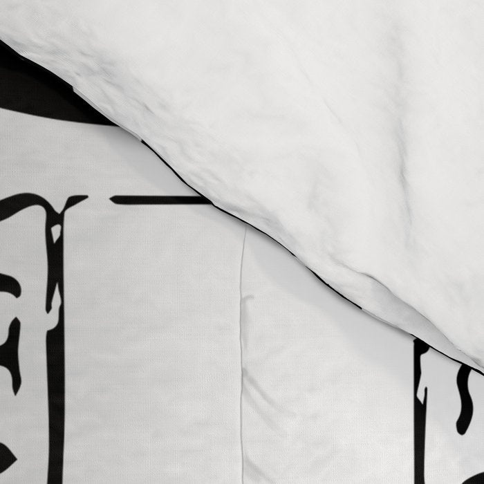 Creatures Graffiti Black and White on French Train Ticket Comforter Gallery Image 4