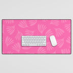 Preppy Pink Wispy Leaves Contemporary Abstract Pattern Desk Mat Gallery Image 1
