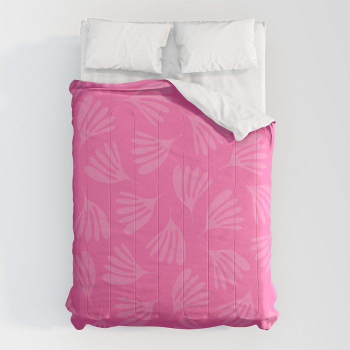 Preppy Pink Wispy Leaves Contemporary Abstract Pattern Comforter Gallery Image 6