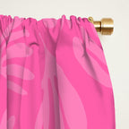 Preppy Pink Wispy Leaves Contemporary Abstract Pattern Window Curtain Gallery Image 2