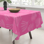 Preppy Pink Wispy Leaves Contemporary Abstract Pattern Tablecloth Gallery Image 3