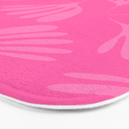 Preppy Pink Wispy Leaves Contemporary Abstract Pattern Bath Mat Gallery Image 3