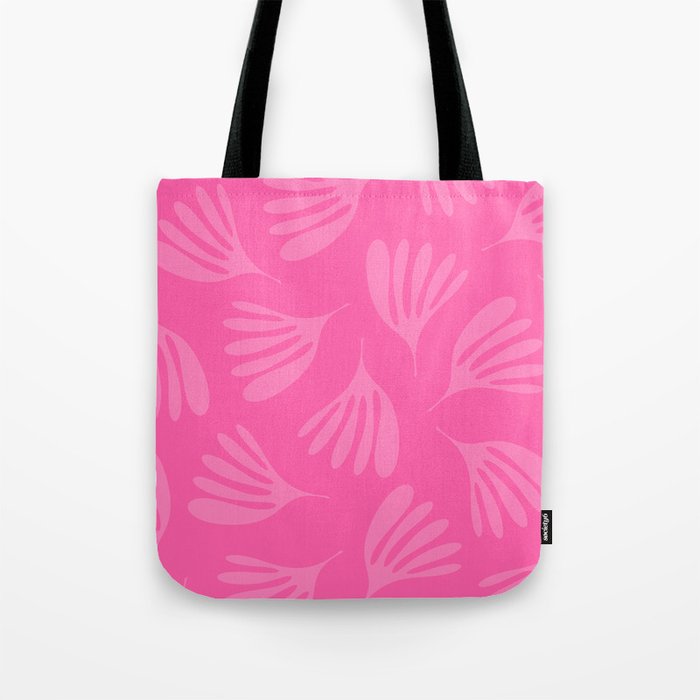 Preppy Pink Wispy Leaves Contemporary Abstract Pattern Tote Bag Gallery Image 1