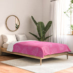 Preppy Pink Wispy Leaves Contemporary Abstract Pattern Comforter Gallery Image 2