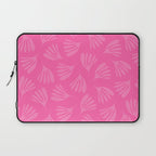 Preppy Pink Wispy Leaves Contemporary Abstract Pattern Laptop Sleeve Gallery Image 1