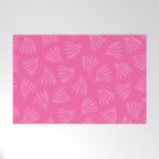 Preppy Pink Wispy Leaves Contemporary Abstract Pattern Welcome Mat Gallery Image 1