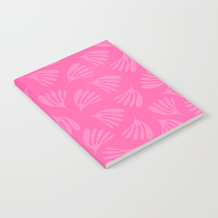 Preppy Pink Wispy Leaves Contemporary Abstract Pattern Notebook