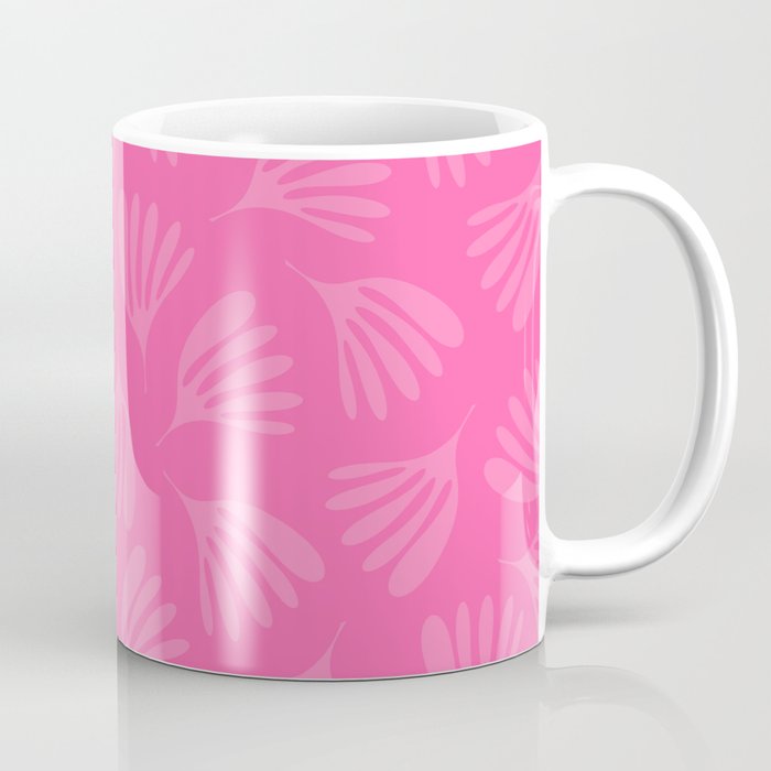 Preppy Pink Wispy Leaves Contemporary Abstract Pattern Coffee Mug Gallery Image 1