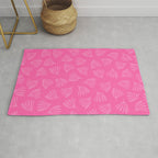 Preppy Pink Wispy Leaves Contemporary Abstract Pattern Rug Gallery Image 1