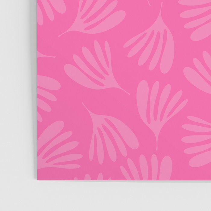 Preppy Pink Wispy Leaves Contemporary Abstract Pattern Poster Gallery Image 3