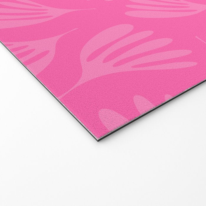 Preppy Pink Wispy Leaves Contemporary Abstract Pattern Welcome Mat Gallery Image 2