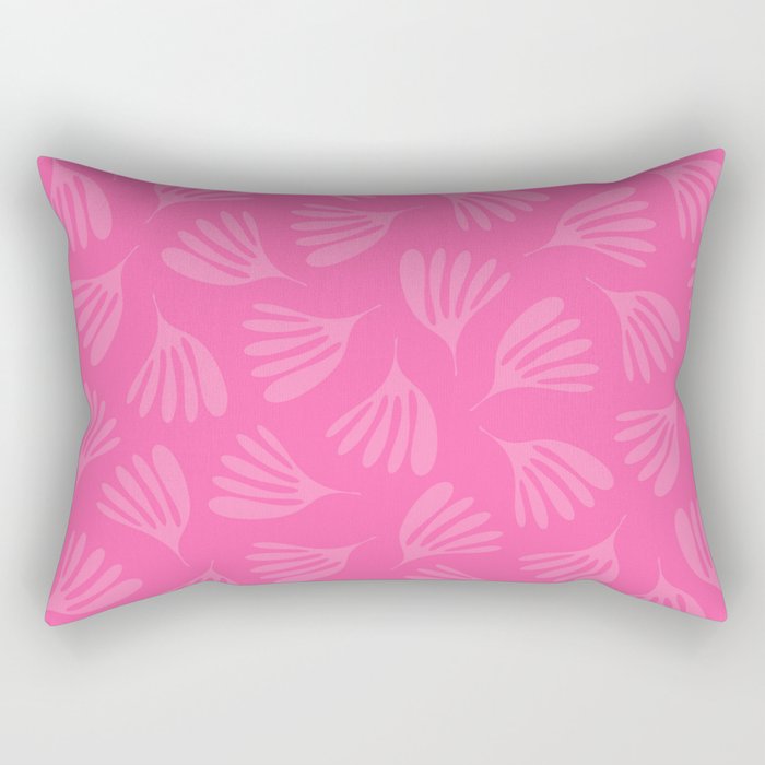 Preppy Pink Wispy Leaves Contemporary Abstract Pattern Rectangular Pillow Gallery Image 1