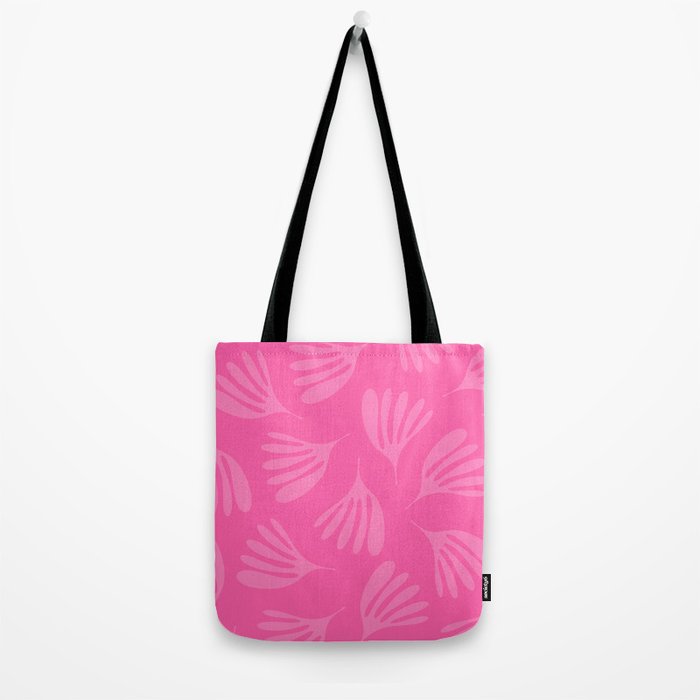 Preppy Pink Wispy Leaves Contemporary Abstract Pattern Tote Bag Gallery Image 2