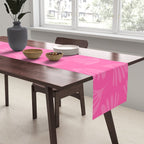 Preppy Pink Wispy Leaves Contemporary Abstract Pattern Table Runner Gallery Image 2