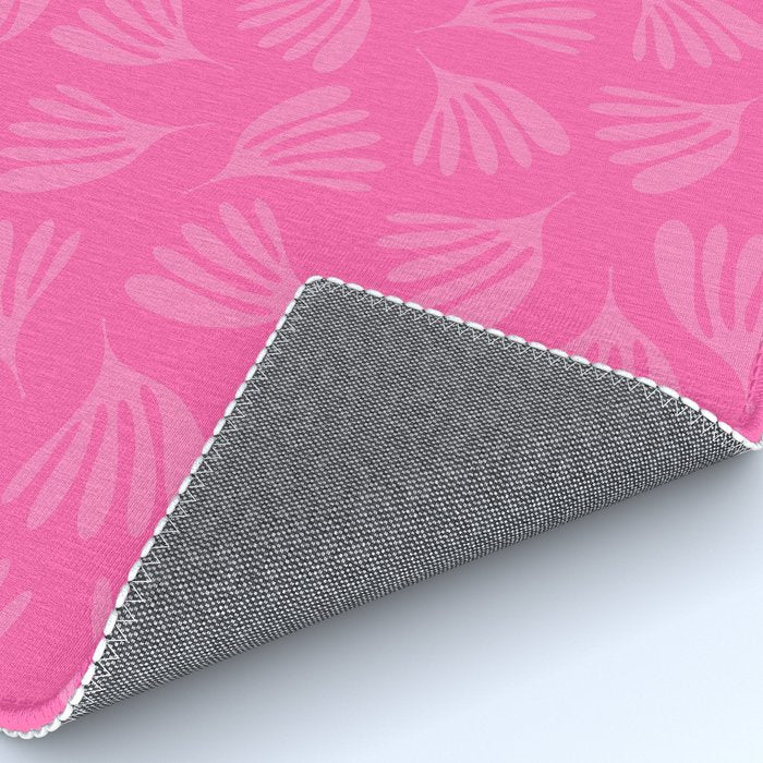 Preppy Pink Wispy Leaves Contemporary Abstract Pattern Rug Gallery Image 4