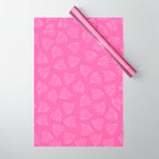 Preppy Pink Wispy Leaves Contemporary Abstract Pattern Wrapping Paper Gallery Image 1