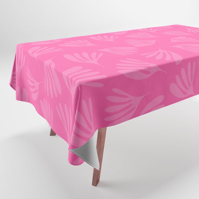 Preppy Pink Wispy Leaves Contemporary Abstract Pattern Tablecloth Gallery Image 1