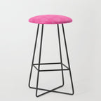 Preppy Pink Wispy Leaves Contemporary Abstract Pattern Stool Gallery Image 1